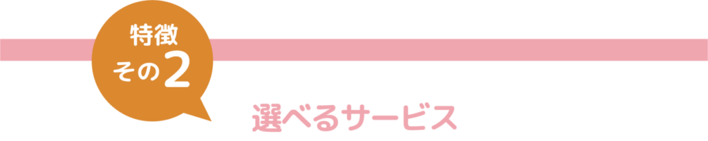 特徴その２　選べるサービス